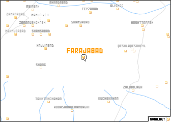 map of Farajābād