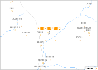 map of Farhādābād