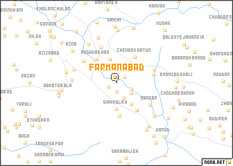 map of Farmānābād