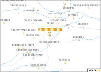 map of Farmānābād