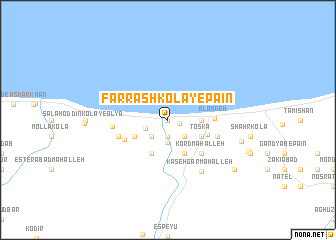 map of Farrāsh Kolā-ye Pā\