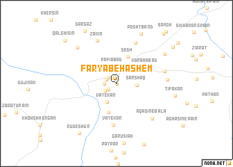 map of Fāryāb-e Hāshem