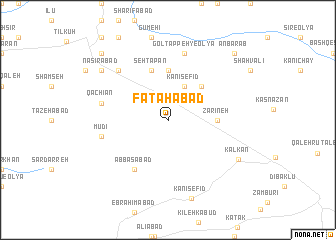 map of Fatāḩābād