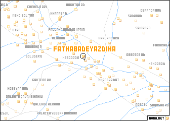 map of Fatḩābād-e Yazdīhā