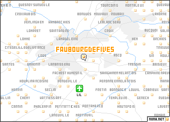 map of Faubourg de Fives