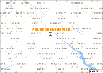 map of Faverges-de-Mépieu
