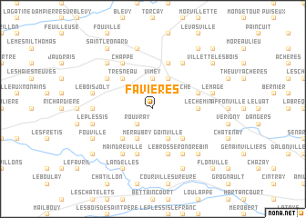 map of Favières