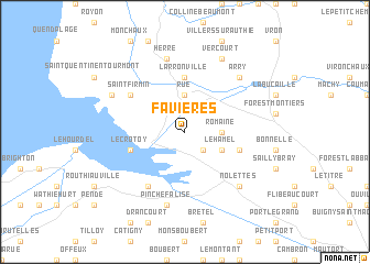 map of Favières