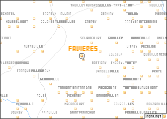 map of Favières