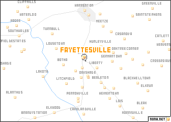 map of Fayettesville