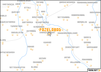 map of Fāẕelābād