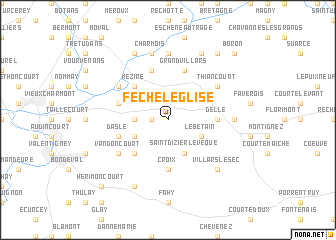 map of Fêche-lʼÉglise