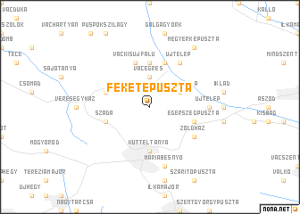 map of Feketepuszta