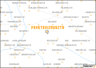 map of Feketevízpuszta