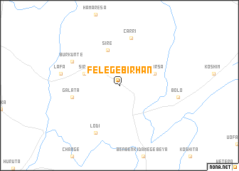 map of Felege Birhan