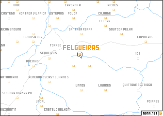 Felgueiras (Portugal) map - nona.net