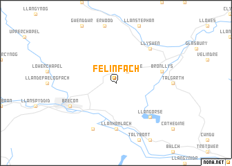 map of Felin Fach