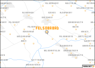 map of Felsőbabád