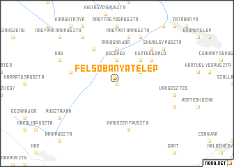 map of Felsőbányatelep