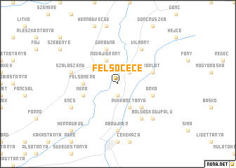 map of Felsőcéce