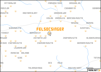 map of Felsőcsinger