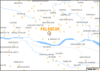 map of Felsőcún