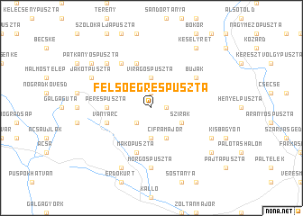 map of Felsőegrespuszta