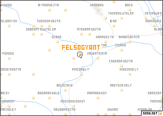 map of Felsőgyánt