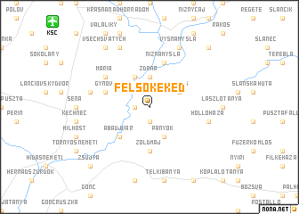 map of Felsőkéked