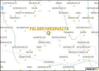 map of Felsőnyírespuszta