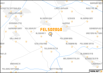 map of Felsőráda