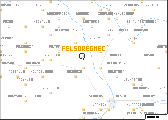 map of Felsőregmec