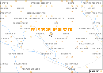 map of Felsősarlóspuszta