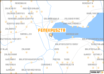 map of Fenékpuszta