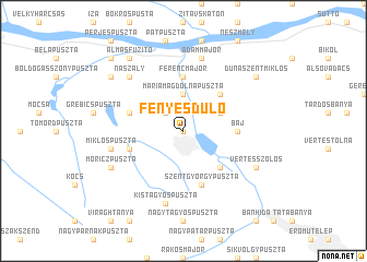 map of Fényesdůlő