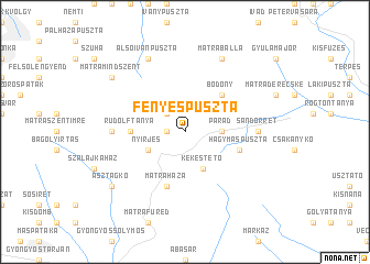 map of Fényespuszta