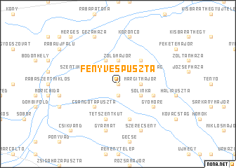 map of Fenyvespuszta