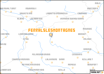 map of Ferrals-les-Montagnes