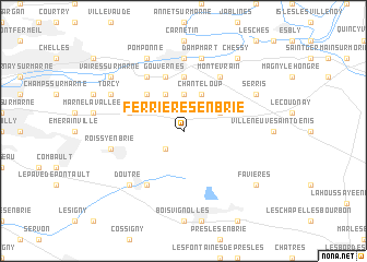 map of Ferrières-en-Brie