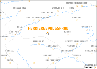 map of Ferrières-Poussarou
