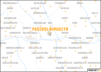 map of Fészerlakpuszta