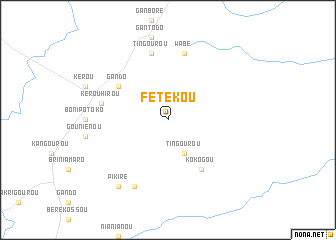 map of Fétékou