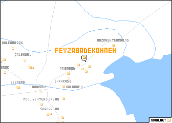 map of Feyẕābād-e Kohneh