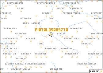 map of Fiatalospuszta