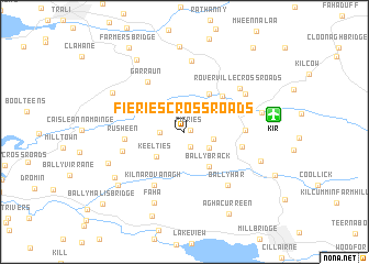 map of Fieries Cross Roads