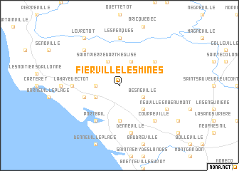 map of Fierville-les-Mines