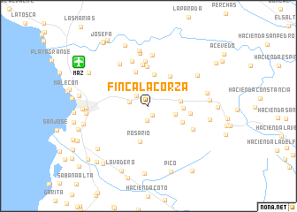 map of Finca La Corza