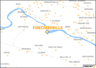 map of Fine Creek Mills