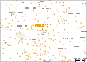 map of Finlandia