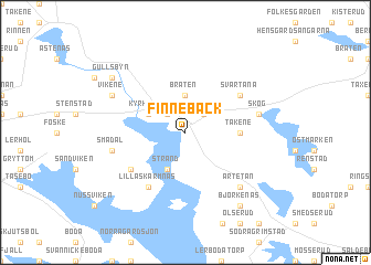 map of Finnebäck